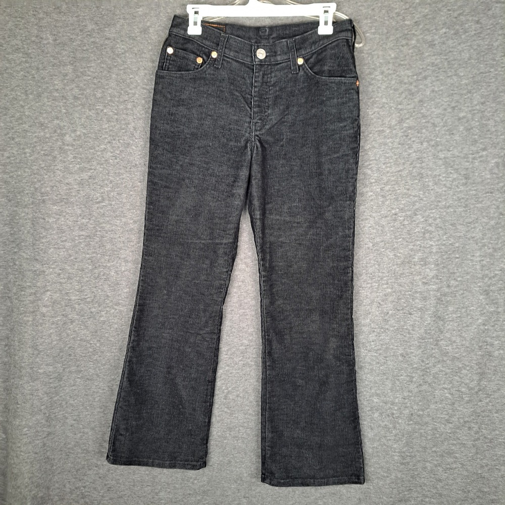 Levi's 517 Bootcut Pants Women 7JR L=S Black Corduroy Stretch 115170360